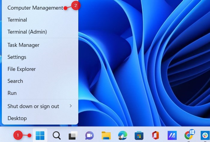 Open The Computer Management Tool Using Power User Menu