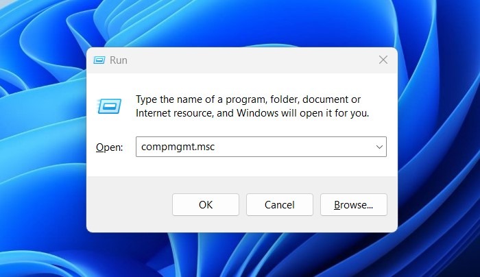 Open The Computer Management Tool Using Run Dialog Box