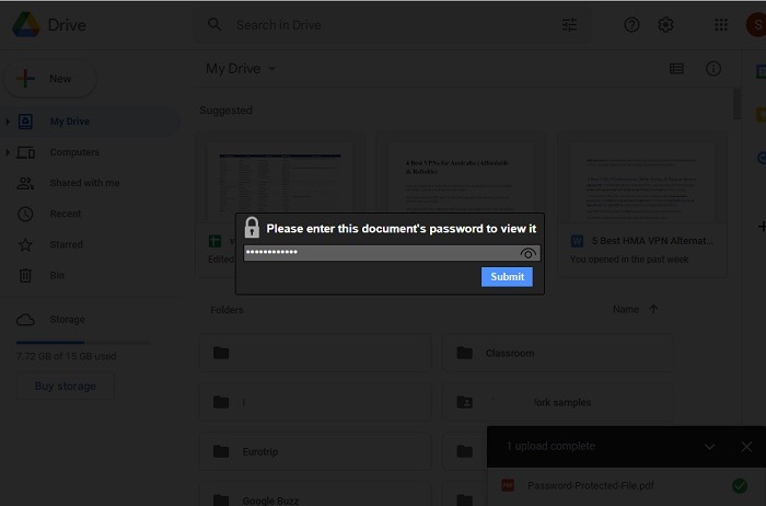Pdf Password Remove Google Drive Enter Password