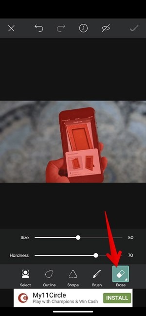 Picsart Cutout Erase