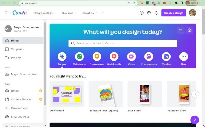 Powerpoint Alternatives Canva Home Page View