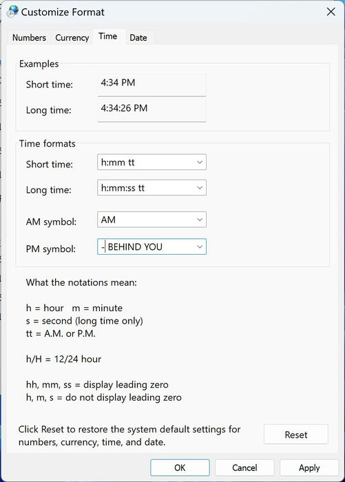 Prank Windows User 6 Region Time Customize Format Behind You Pm Symbol