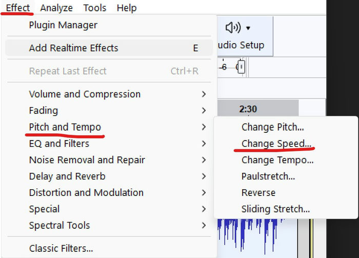 Secret Messages 2 Audacity Effects Context Menu