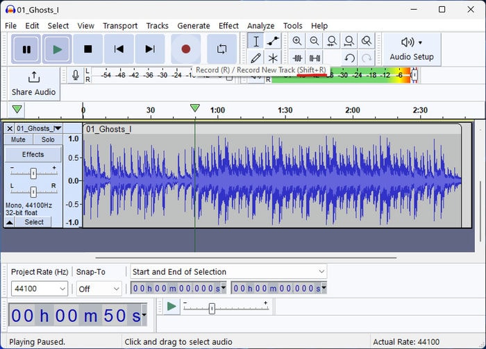 Secret Messages 2 Audacity Record New Track