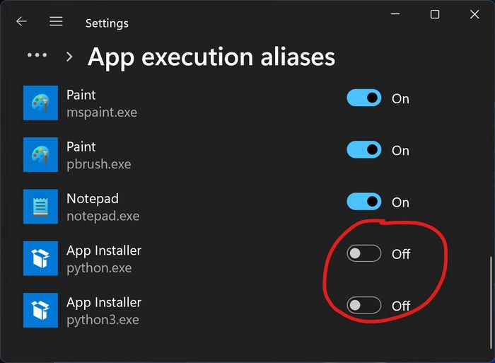 Secret Messages 3 Python Disable App Execution Aliases