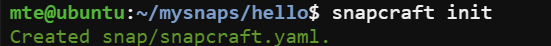 Snapcraft Initialize Project 1