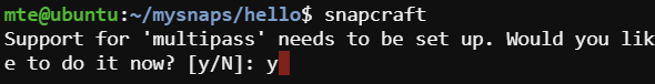 Snapcraft Multipass