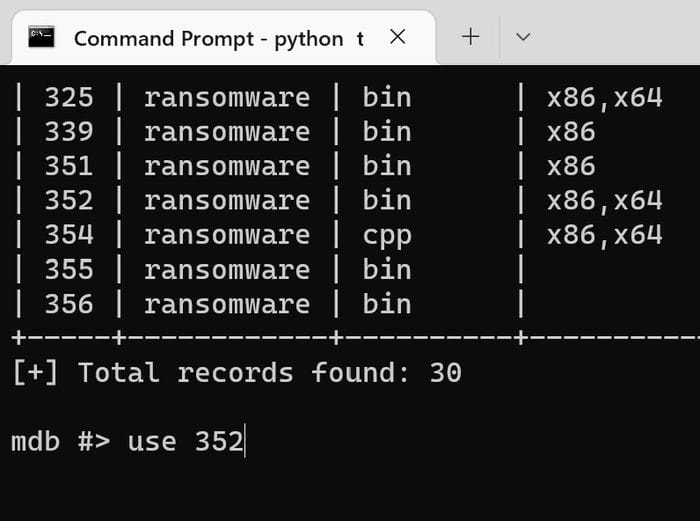 Test Antivirus Malware The Zoo Console Search Ransomware Use 352