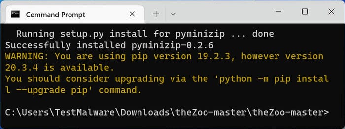Test Antivirus Malware The Zoo Master Terminal After Pip Install Requirements