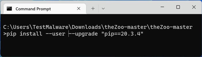 Test Antivirus Malware The Zoo Master Terminal Install Pip 20 3 4