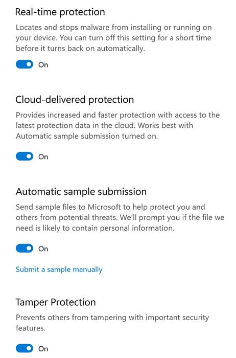 Test Antivirus Malware Windows Security Virus And Threat Protection All Checked
