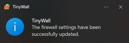 Tiny Wall Installation Notification