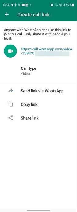 Whatsapp Call Links Meaning