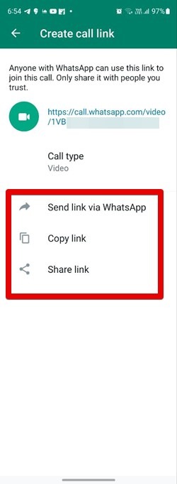 Whatsapp Call Links Share