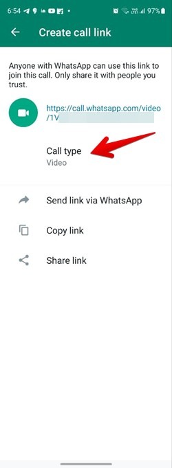 Whatsapp Call Links Type