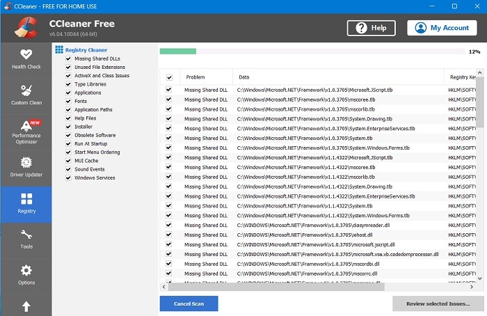 Why Defragment Registry Ccleaner List Of Registry Items