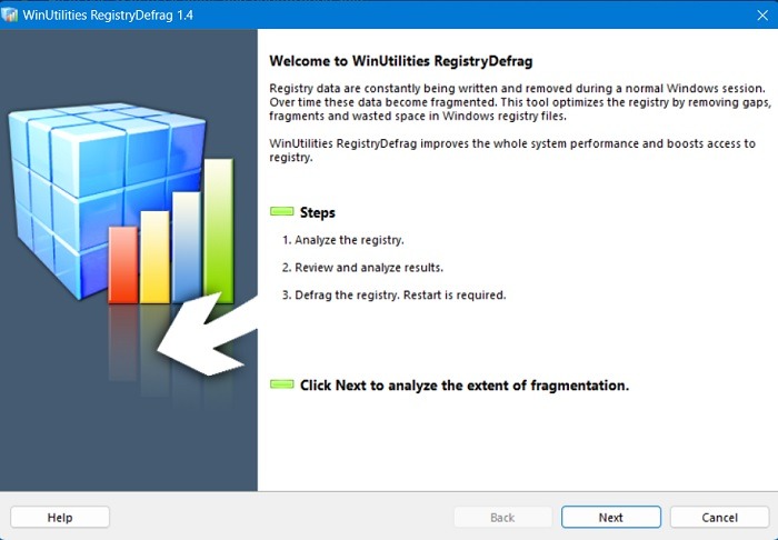 Why Defragment Registry Winutilities Registry Defrag Welcome Screen