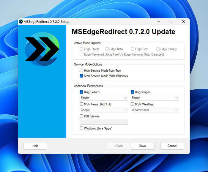 Windows Edge Bing Redirect Msedgeredirect Settings
