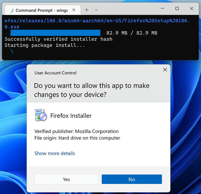Windows Package Manager Terminal Firefox Installer