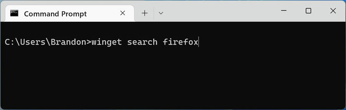 Windows Package Manager Terminal Winget Search Firefox