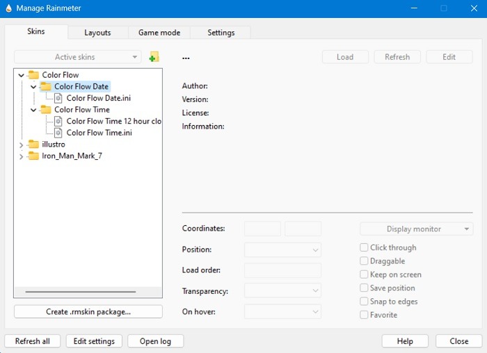 Installing Color Flow Date RMSKIN online. 