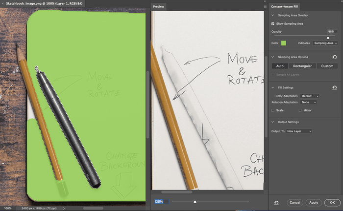 Windows Sketching Apps Photoshop Content Aware Fill