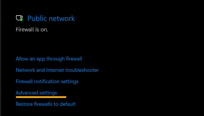 Windows Defender Advanced Settings Option