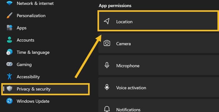 Windows Settings Location