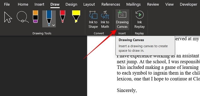 Add Signature Word Pc Drawing Canvas