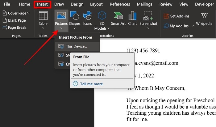 Add Signature Word Pc Insert Picture