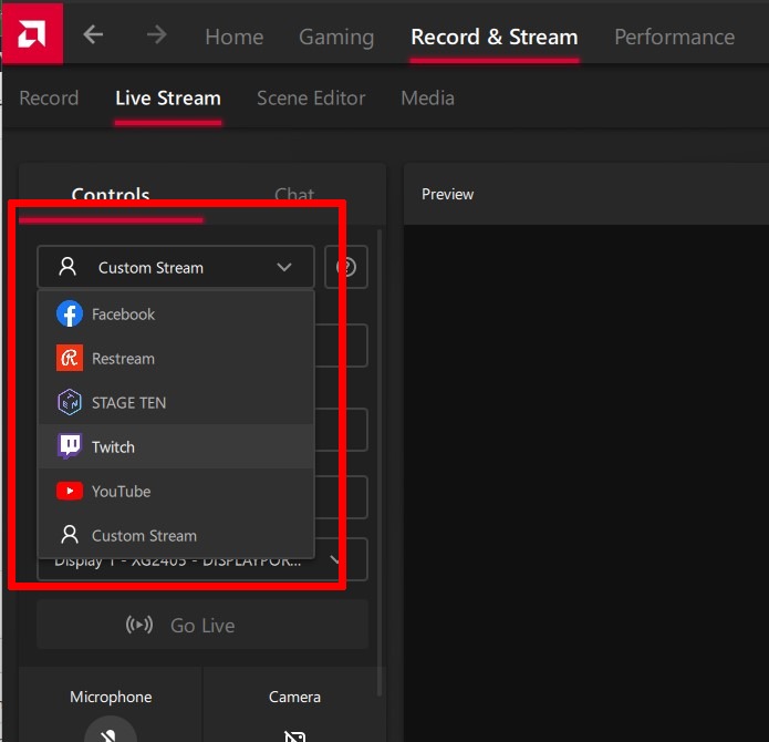 Amd Radeon Software Record And Stream Live Stream Platforms