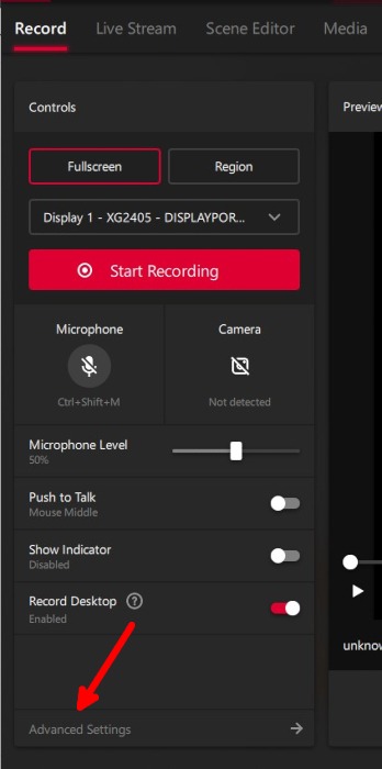 Amd Radeon Software Record And Stream Tab Record Advanced Settings 1