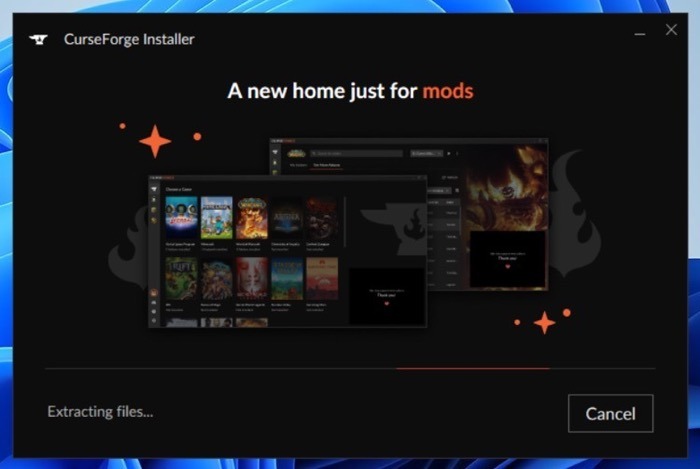 Curse Forge Install In Progress