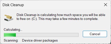 Disk Cleanup Long Search