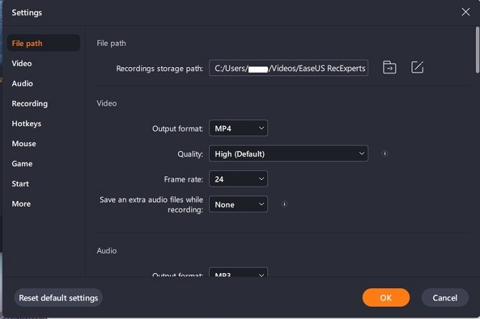 Easeus Recexperts Review Review Settings