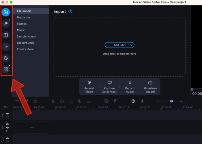 Effects Toolbar Movavi