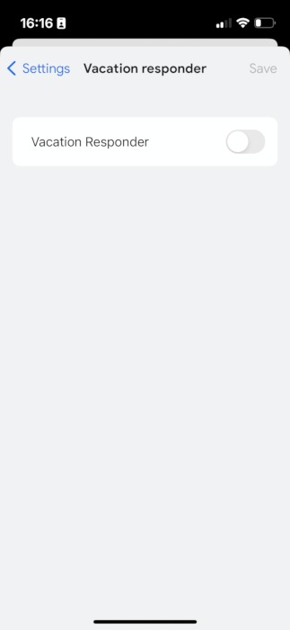 Gmail Mobile App Vacation Responder