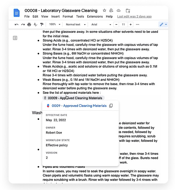 Google Docs Third Party Smart Chips Editing