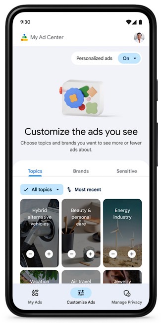 Google My Ad Center Customize2