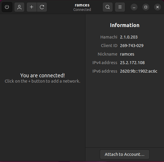 Hamachi Ubuntu Install 15 Haguichi Landing Screen