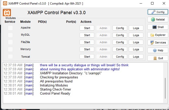 How To Set Up A Local Web Server Xampp Control