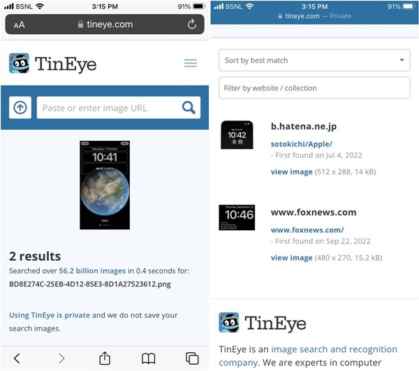 Iphone Tineye Result