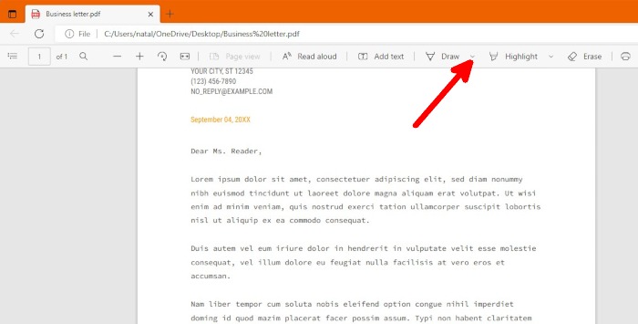 Microsoft Edge File Viewer Draw