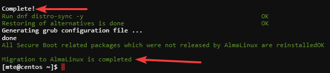 Migrate Centos Almalinux Complete