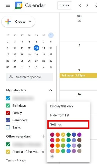 Moon Phases With Google Calendar Pc Change Color