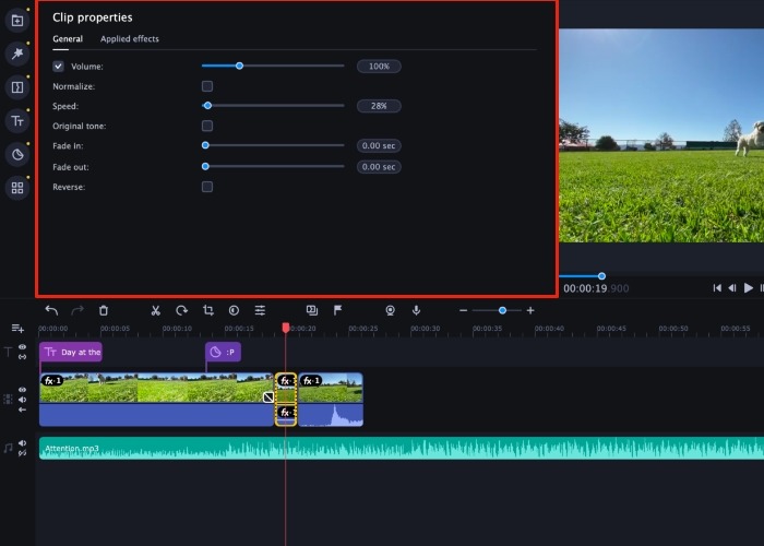 Movavi Clip Properties