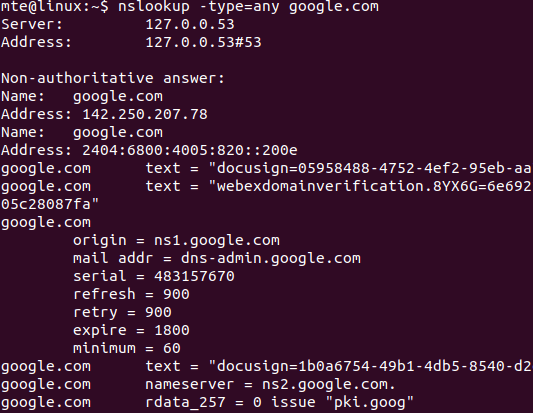 Nslookup Specify All Record