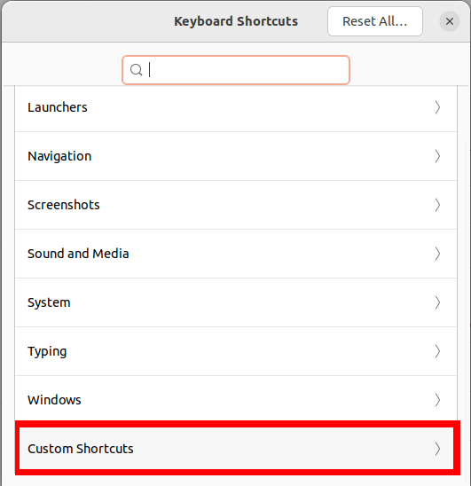 Open Files Root Ubuntu 14 Custom Shortcuts Category Highlight