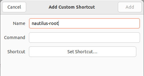 Open Files Root Ubuntu 16 New Shortcut Name