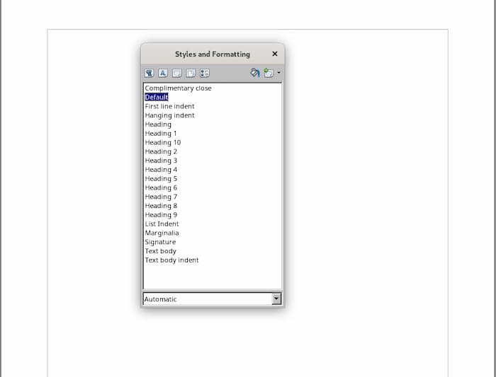 Open Office Formatting